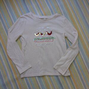 GAP sequin hamburger long sleeve tee Small 6/7